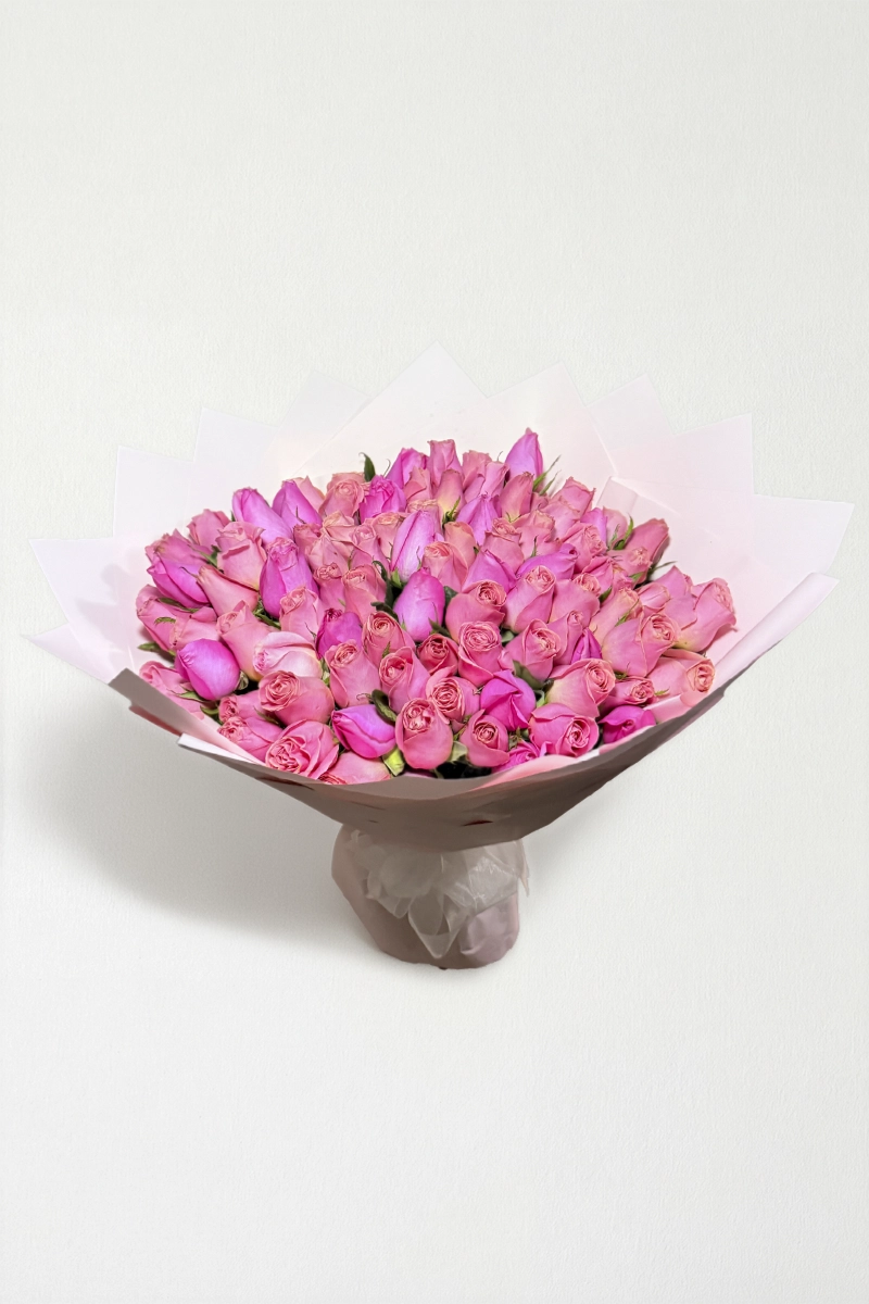 Ramo de 100 rosas rosas: imagen 2