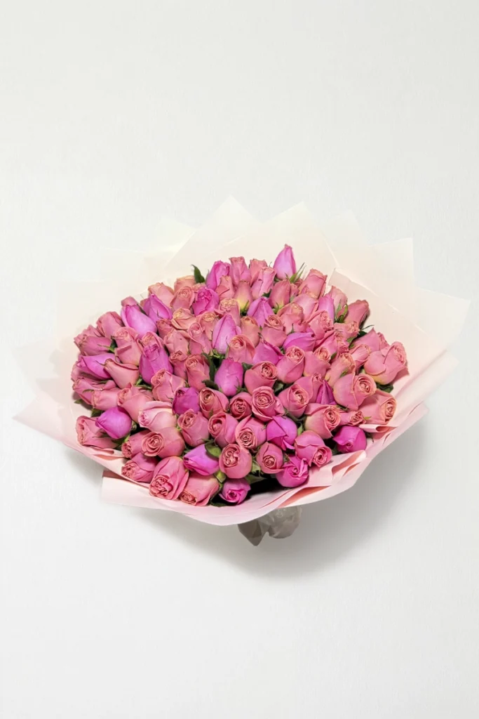 Ramo de 100 rosas rosas