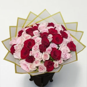 Ramo de 50 rosas rojas y rosas: imagen 2