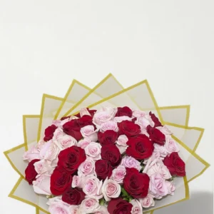 Ramo de 50 rosas rojas y rosas: imagen 3