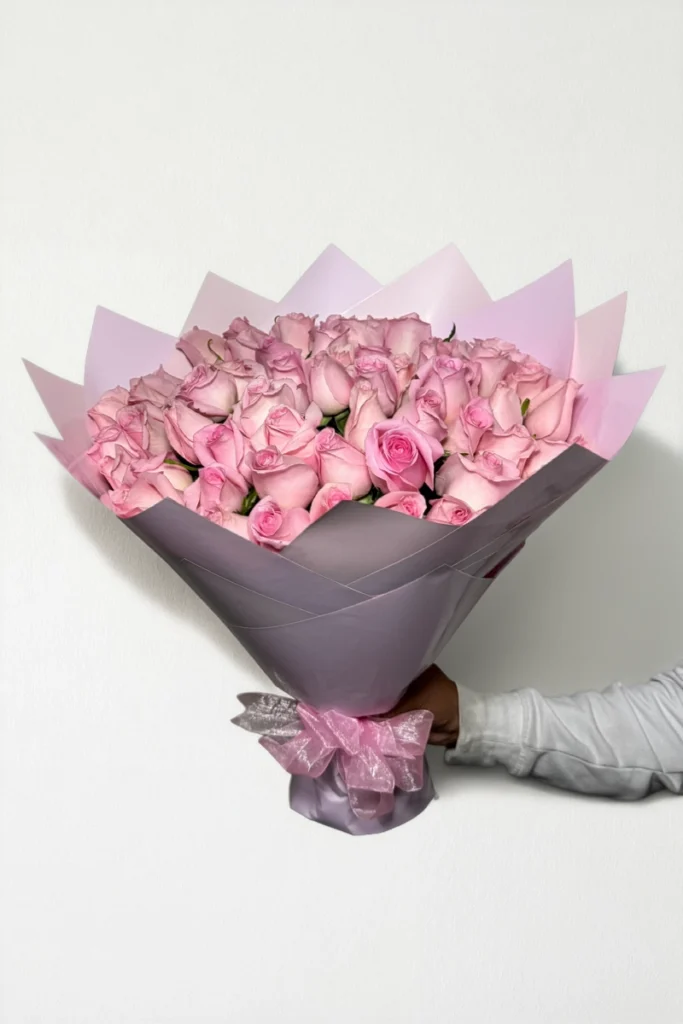 Ramo de 50 rosas rosas
