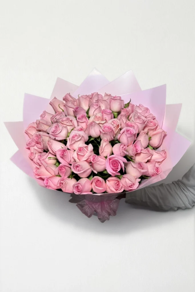 Ramo de 50 rosas rosas