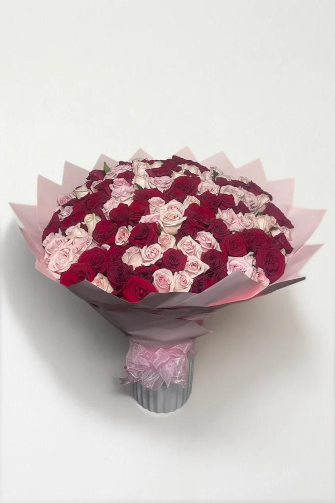 Ramo de 150 rosas rojas y rosas