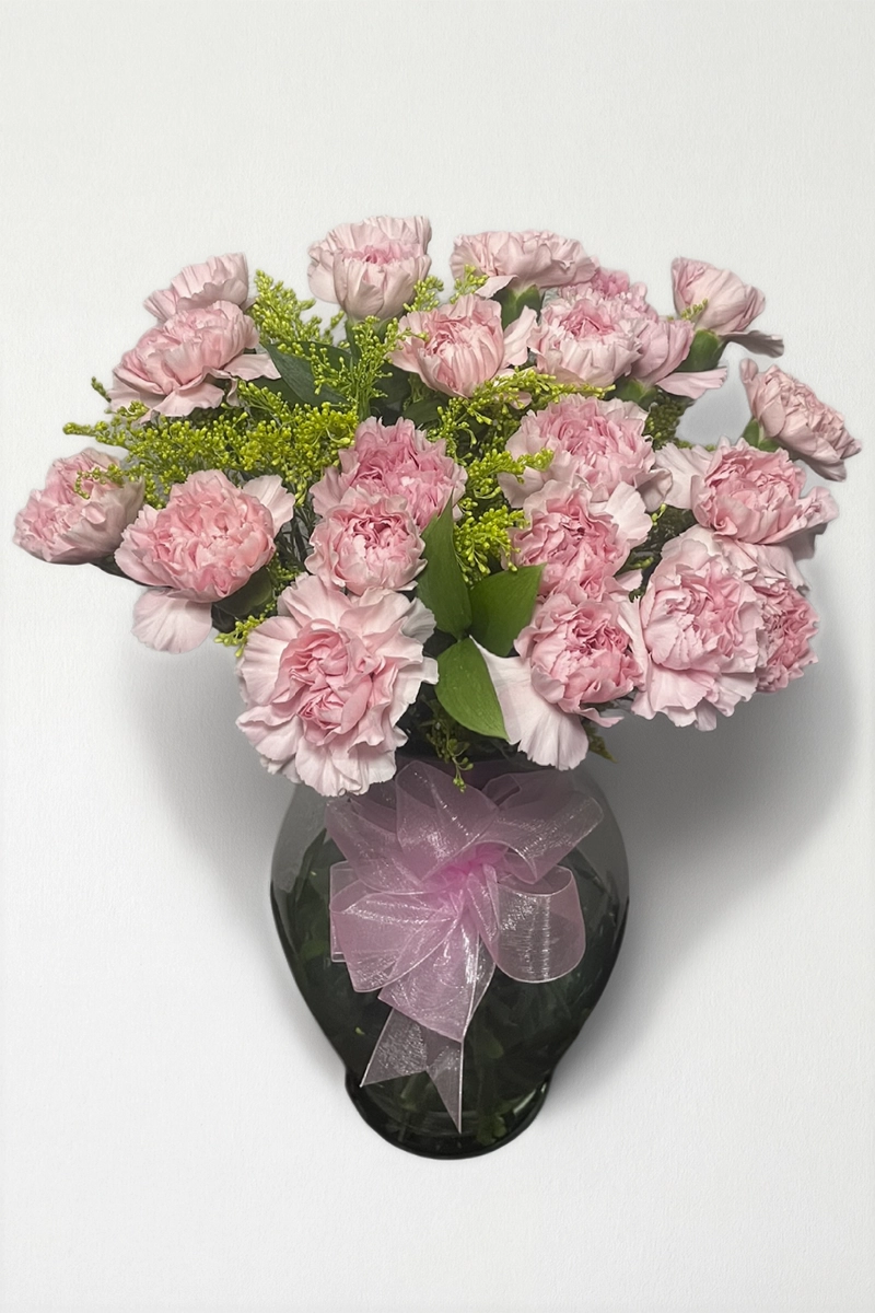 Arreglo de claveles en florero: imagen 3