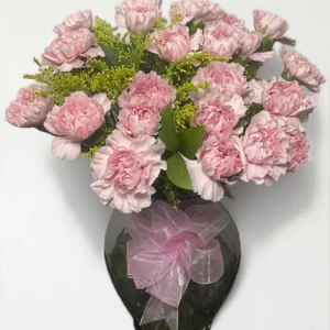 Arreglo de claveles en florero: imagen 2