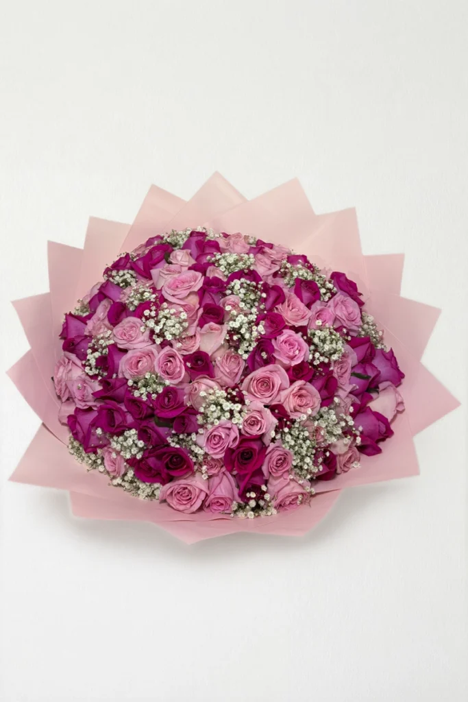 Ramo de 100 rosas en tonos pastel