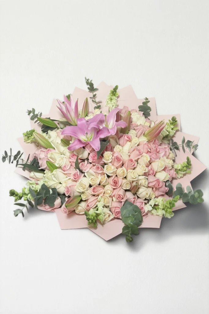 Ramo de 150 rosas y complementos