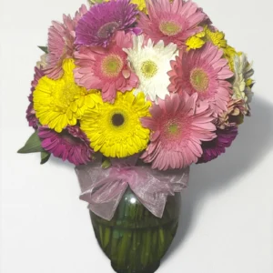 Arreglo de 36 gerberas en florero