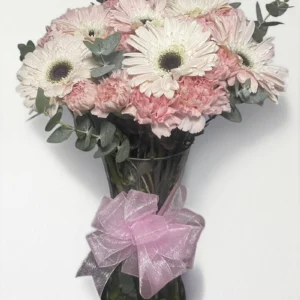 Arreglo de gerberas con claveles