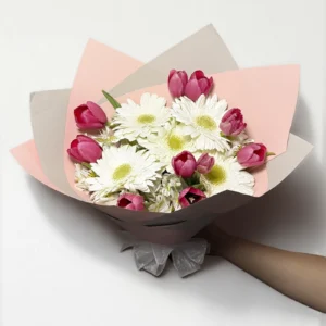 Ramo de 10 tulipanes con 5 gerberas: imagen 2